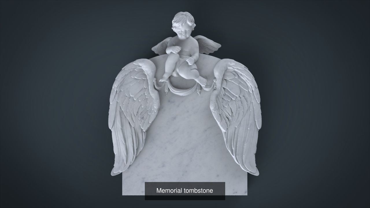 Angel Monuments 3D Model Set  3D Model Collection_4