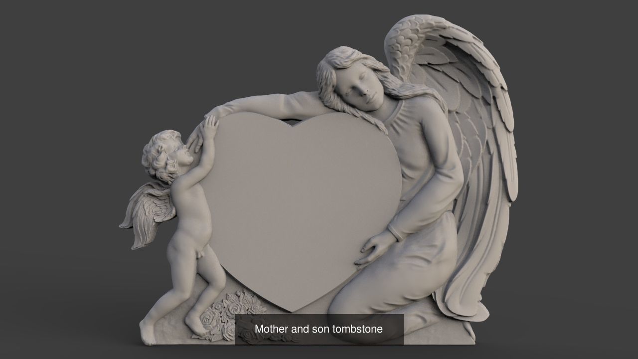 Angel Monuments 3D Model Set  3D Model Collection_8