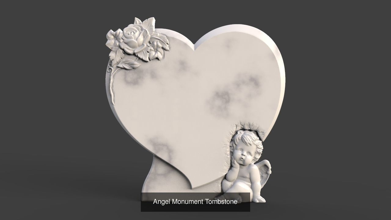 Angel Monuments 3D Model Set  3D Model Collection_6