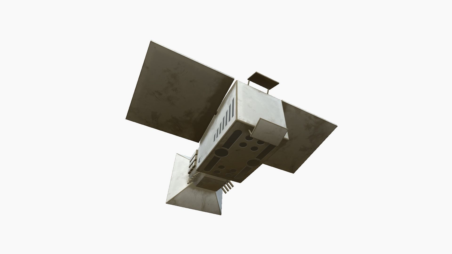 Satellite E07 Dirt Blue - SciFi Space Design Low-poly 3D model_2