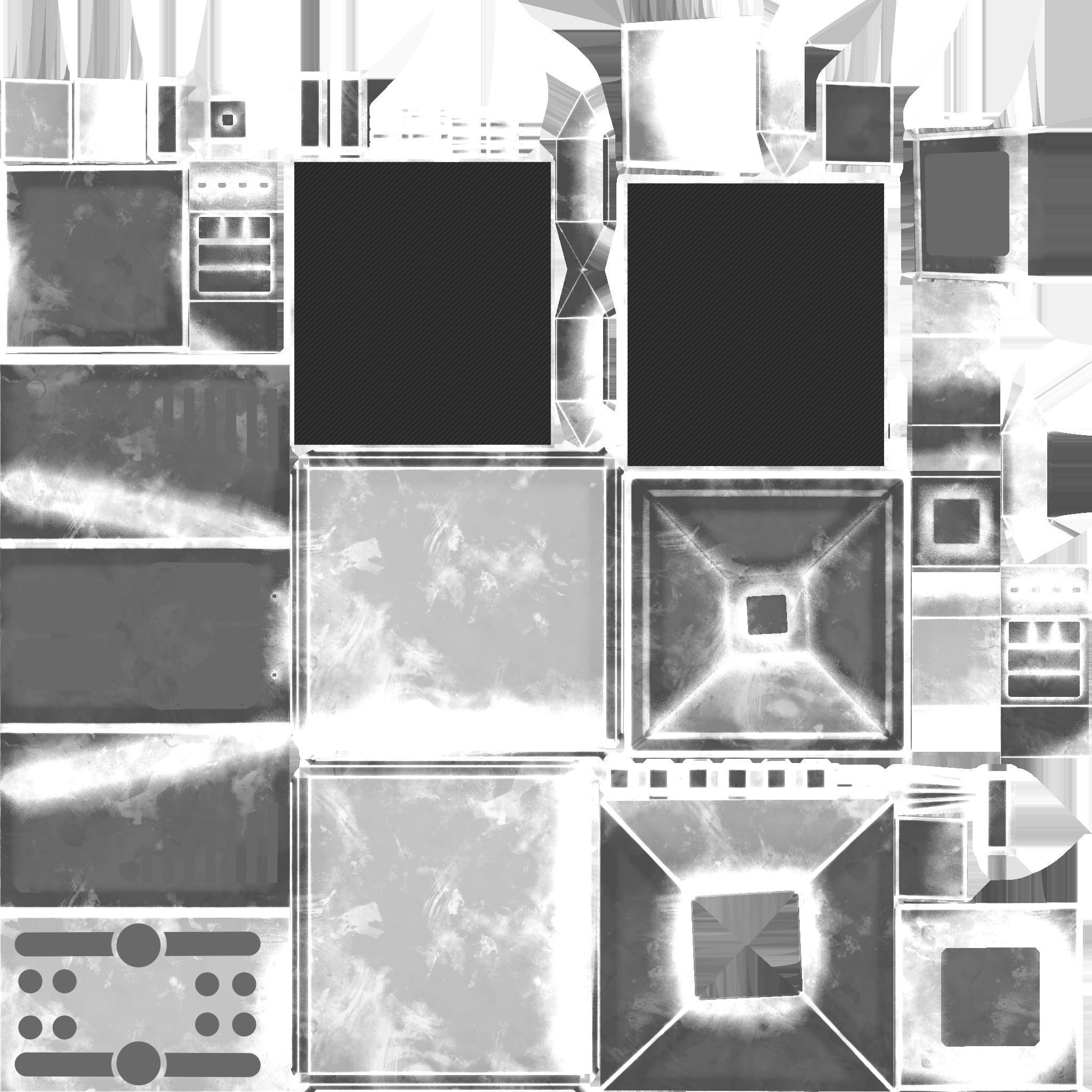 Satellite E07 Dirt Blue - SciFi Space Design Low-poly 3D model_23