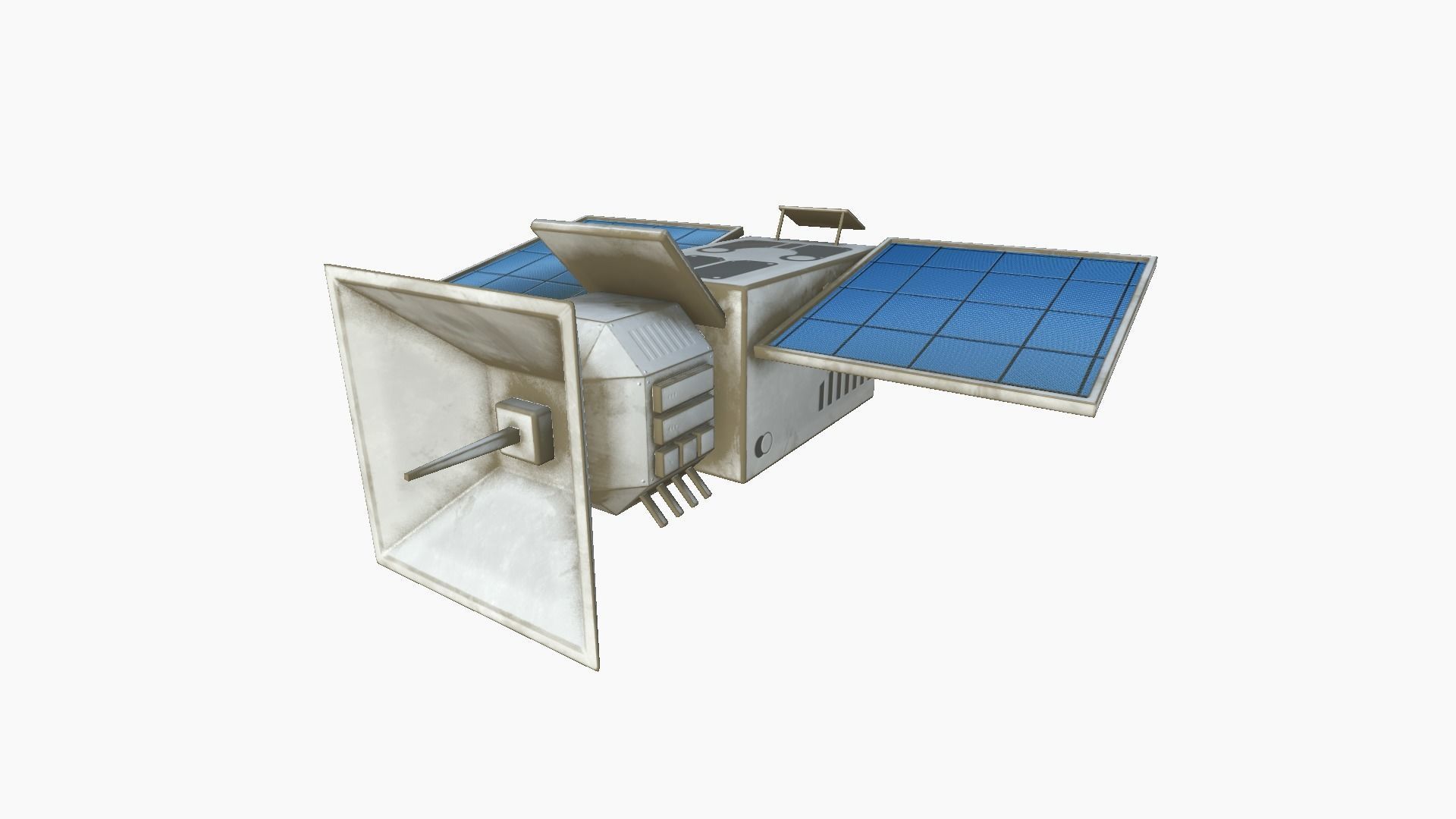 Satellite E07 Dirt Blue - SciFi Space Design Low-poly 3D model_4