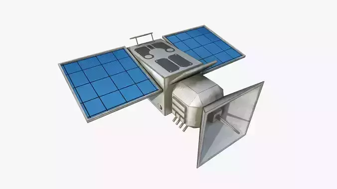 Satellite E07 Dirt Blue - SciFi Space Design Low-poly 3D model