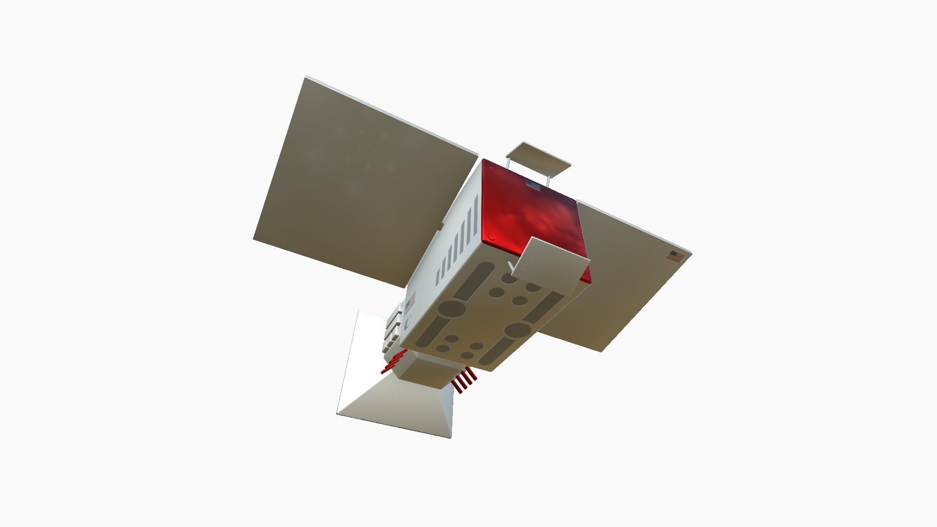 Satellite E09 USA - SciFi Space Design Low-poly 3D model_2