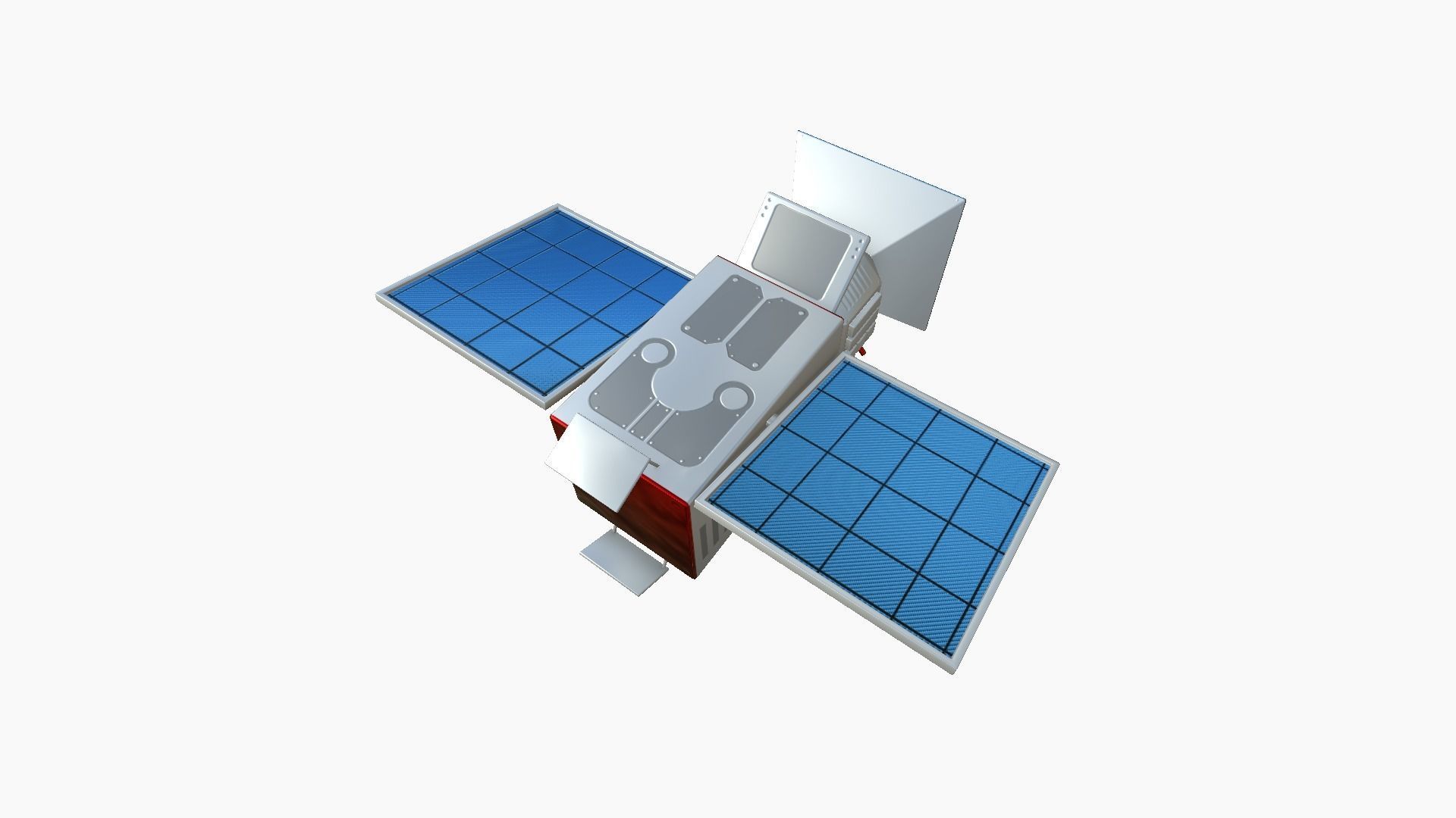 Satellite E09 USA - SciFi Space Design Low-poly 3D model_1