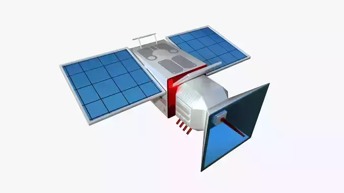 Satellite E09 USA - SciFi Space Design Low-poly 3D model