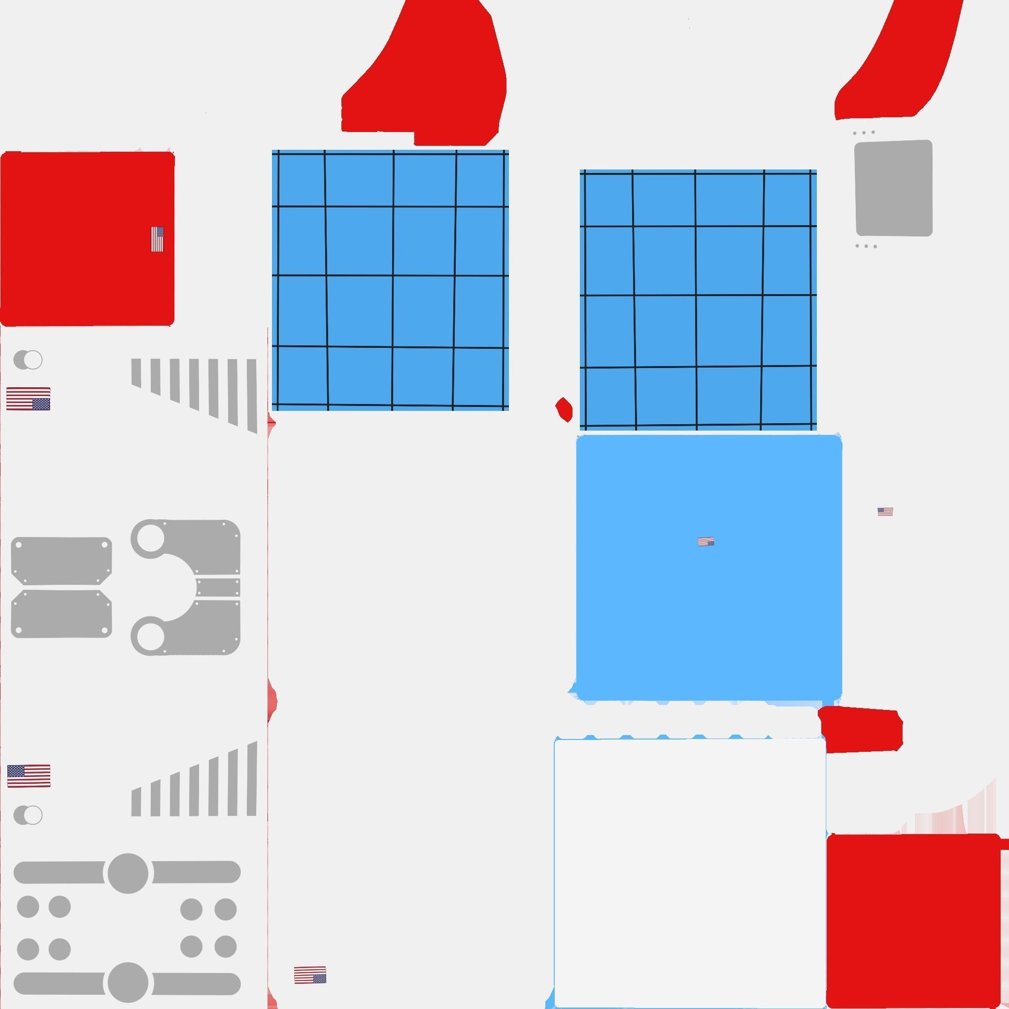 Satellite E09 USA - SciFi Space Design Low-poly 3D model_18