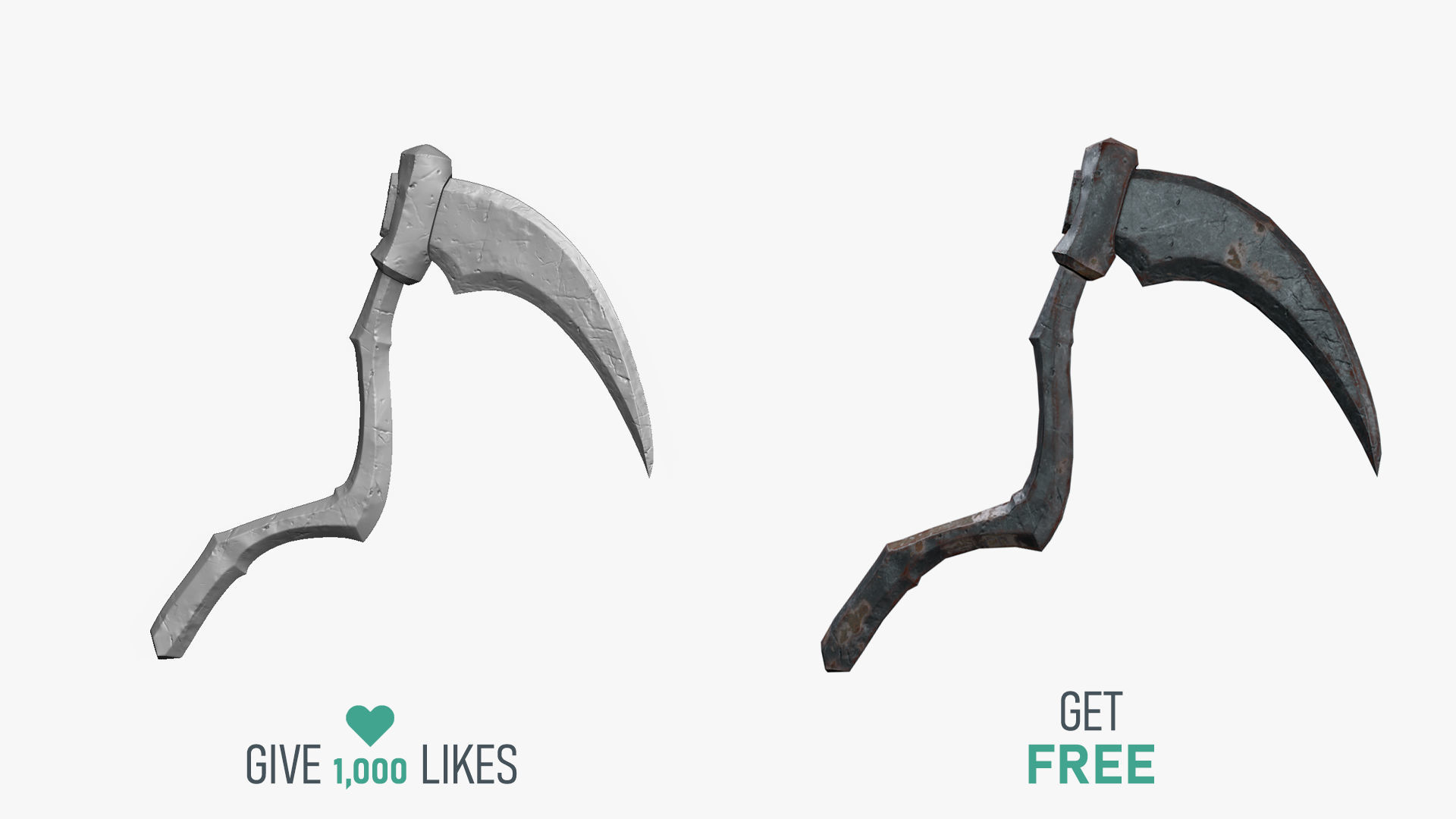 Weapon Scythe Level 1 Free 3D model_2