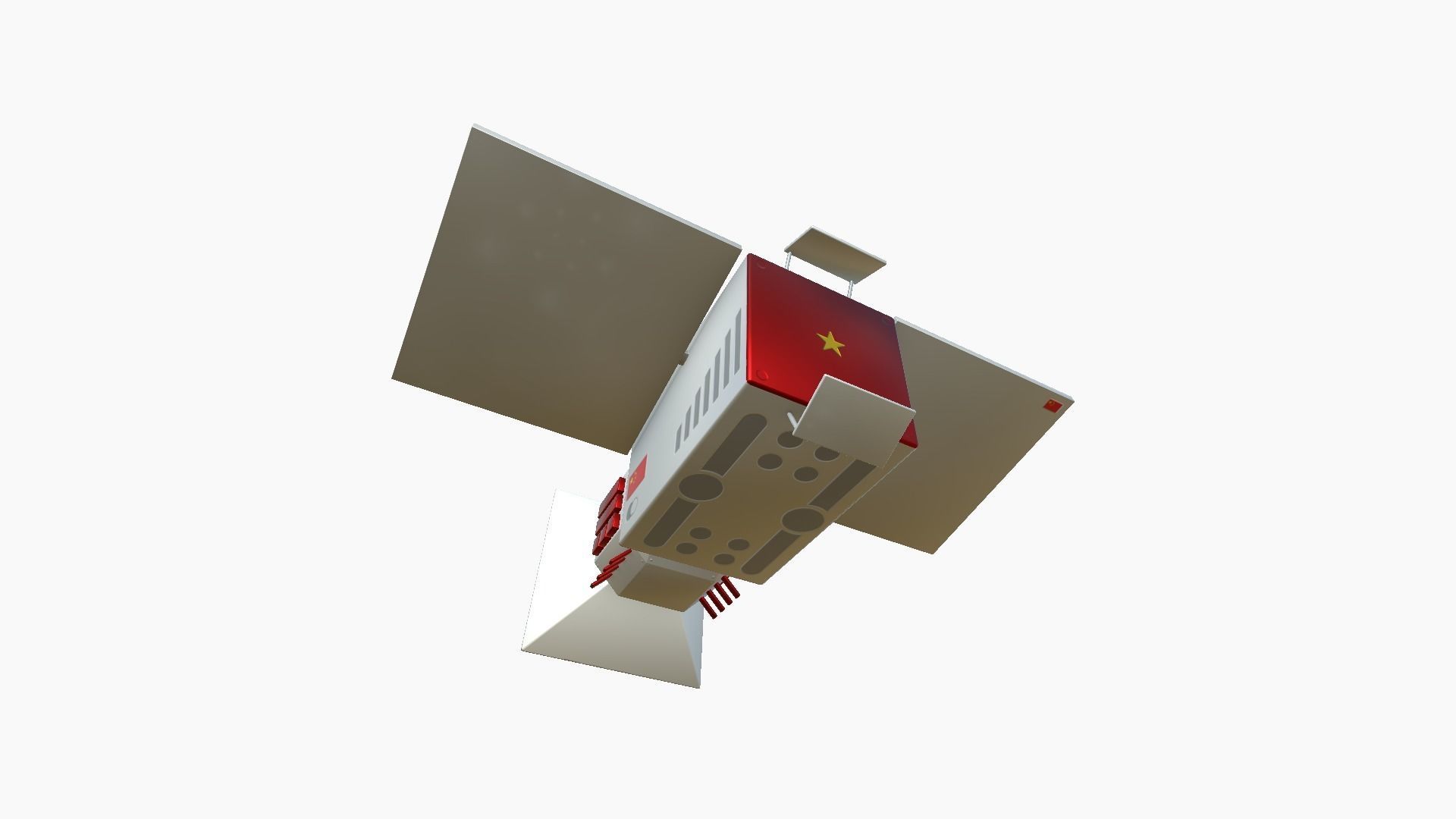 Satellite E10 China - SciFi Space Design Low-poly 3D model_2