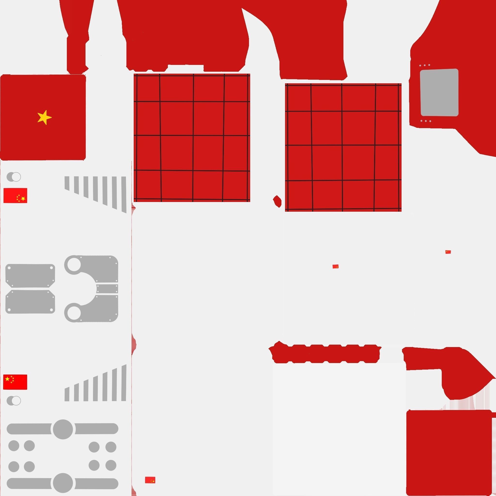 Satellite E10 China - SciFi Space Design Low-poly 3D model_18