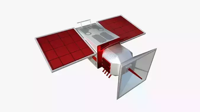 Satellite E10 China - SciFi Space Design Low-poly 3D model