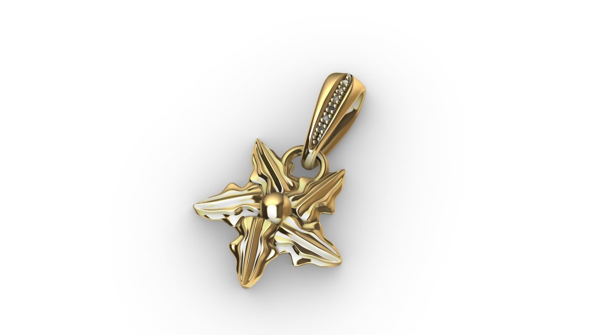 LEAF PENDANT with diamond bail STL VERIFIED 3D print model_1