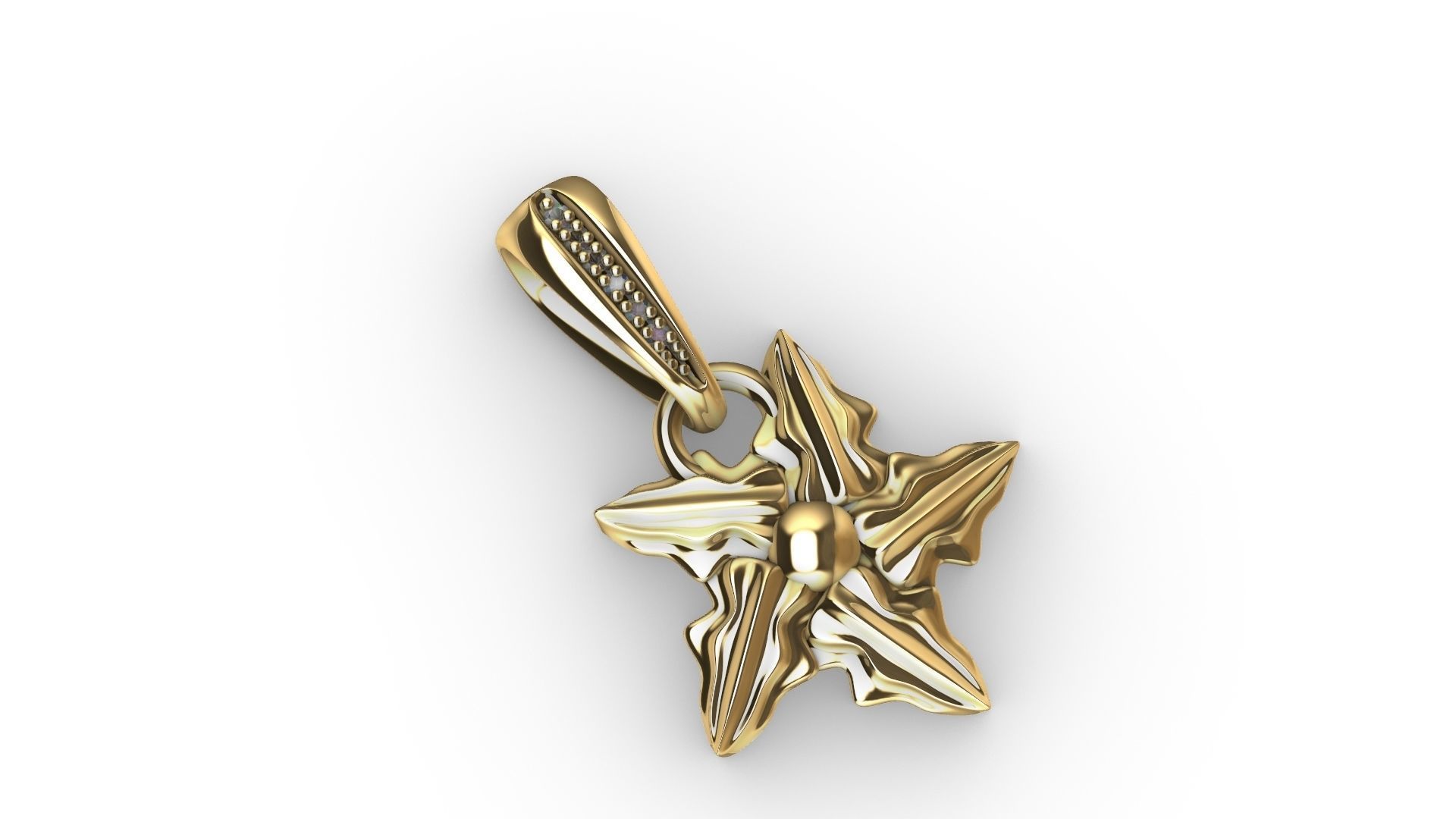 LEAF PENDANT with diamond bail STL VERIFIED 3D print model_6