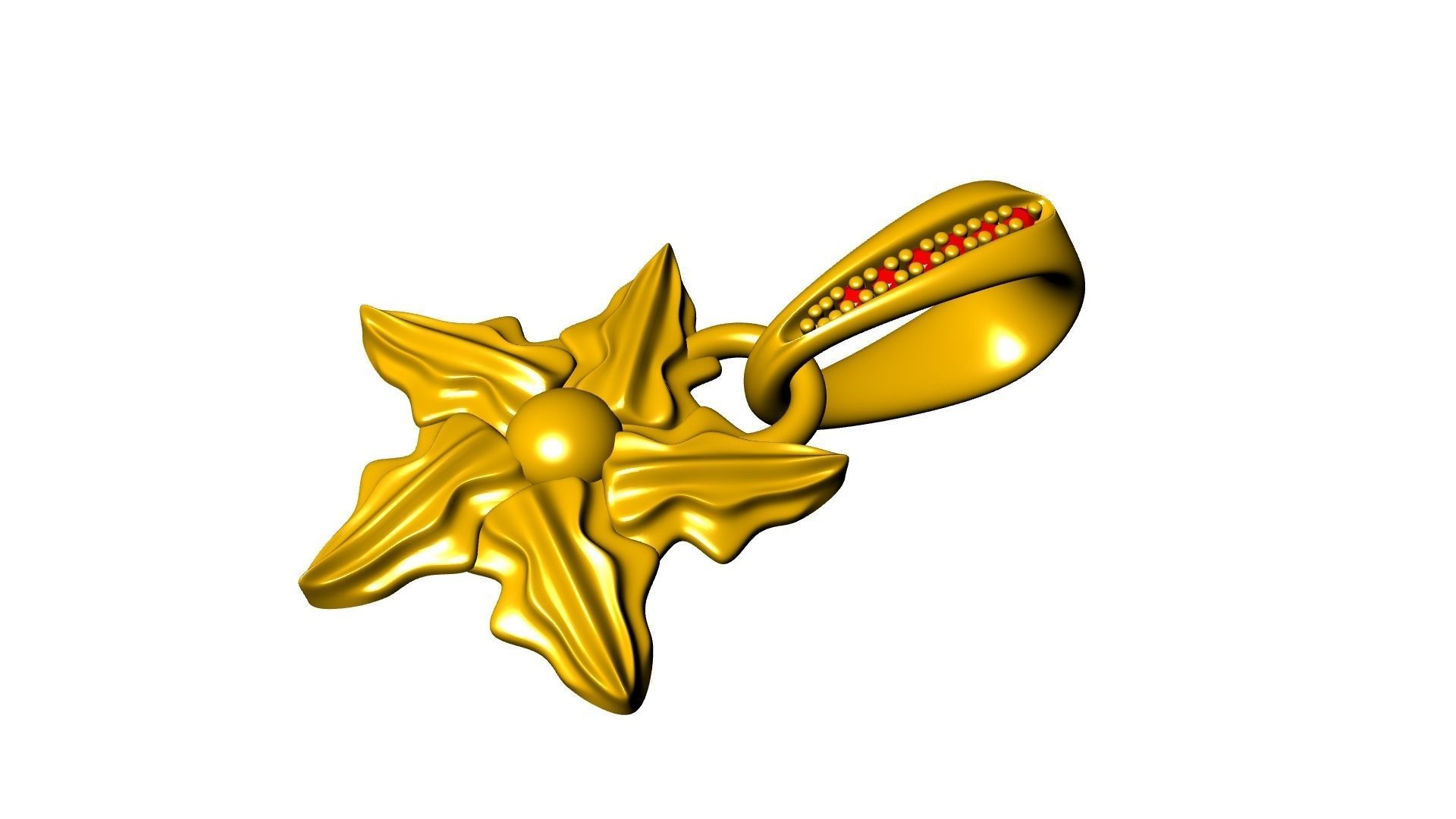 LEAF PENDANT with diamond bail STL VERIFIED 3D print model_9