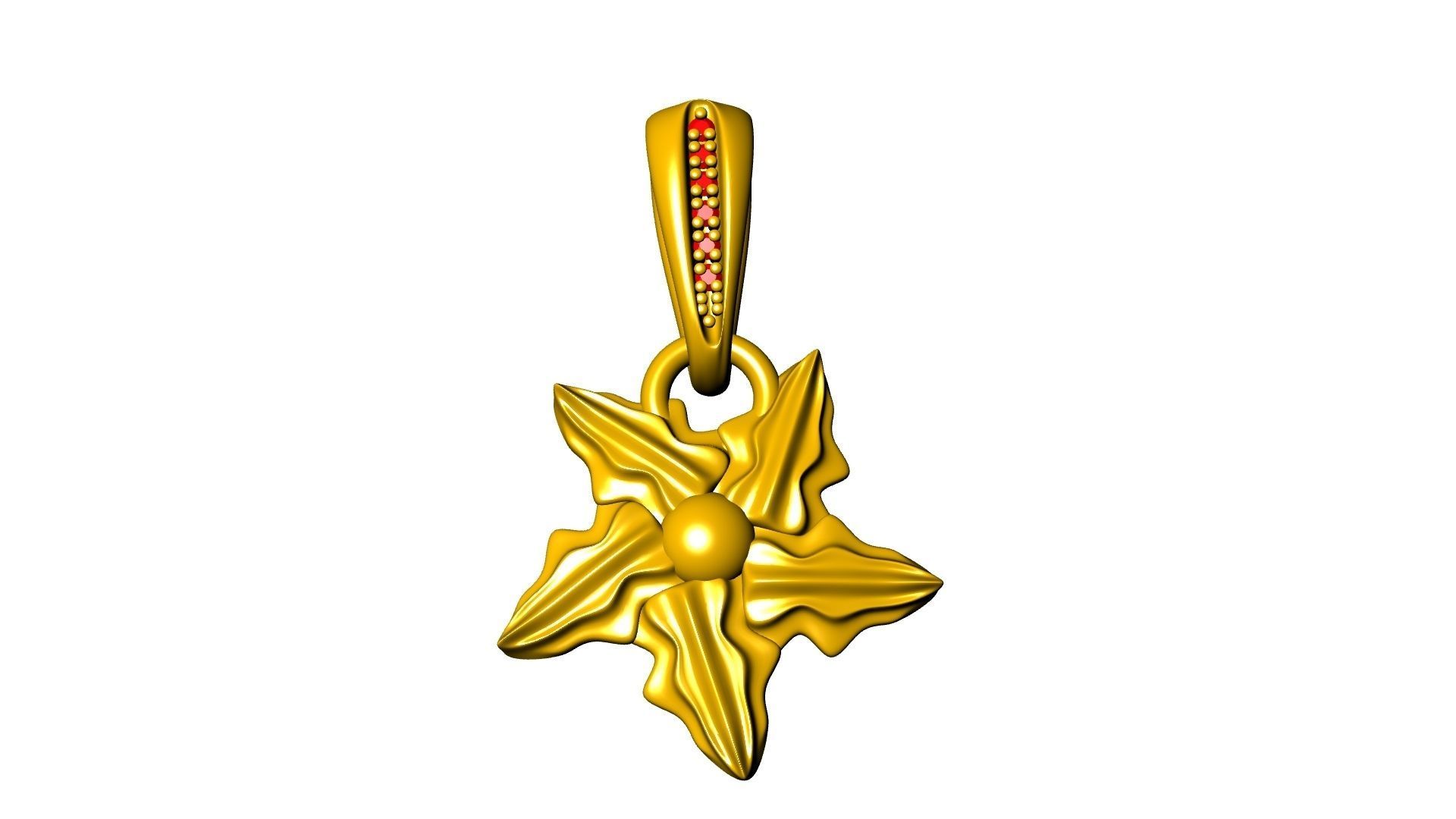 LEAF PENDANT with diamond bail STL VERIFIED 3D print model_8