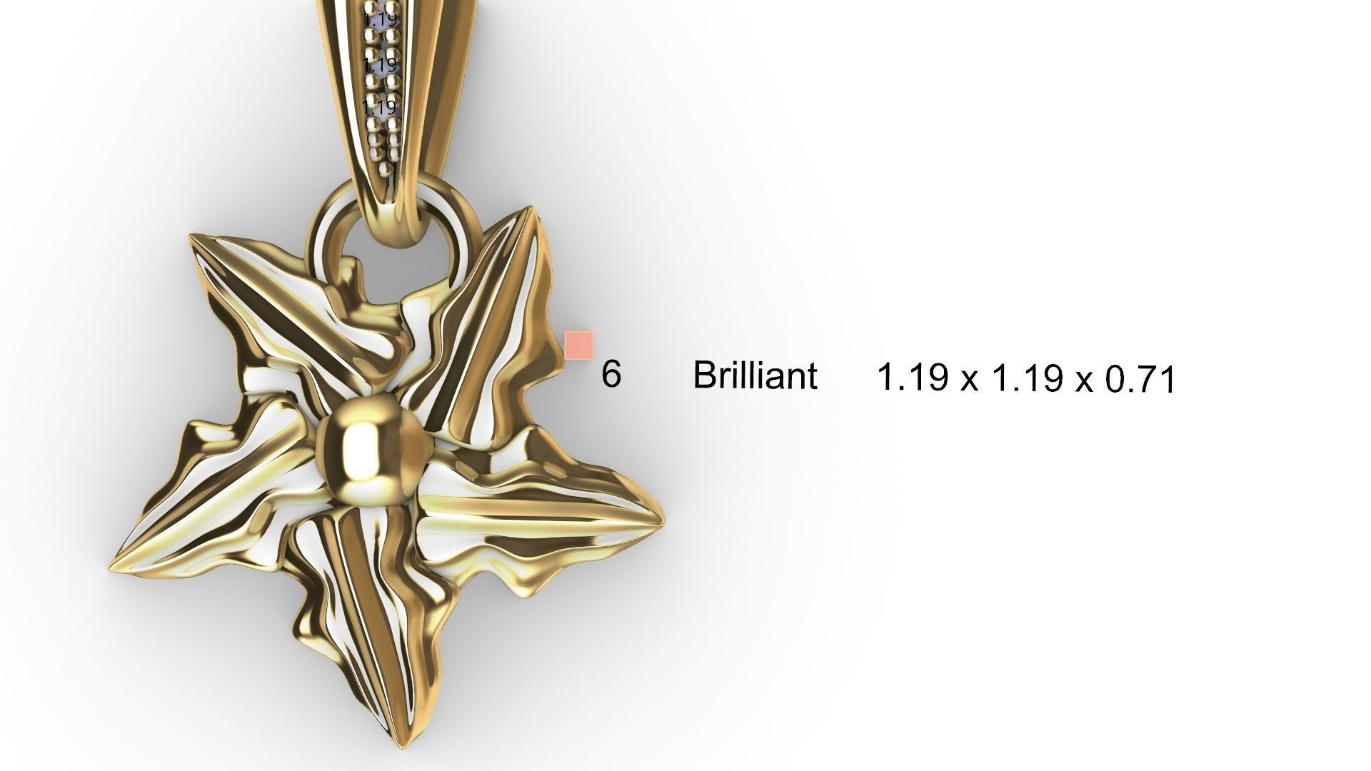 LEAF PENDANT with diamond bail STL VERIFIED 3D print model_3
