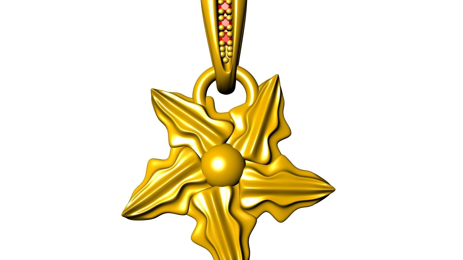 LEAF PENDANT with diamond bail STL VERIFIED 3D print model_14