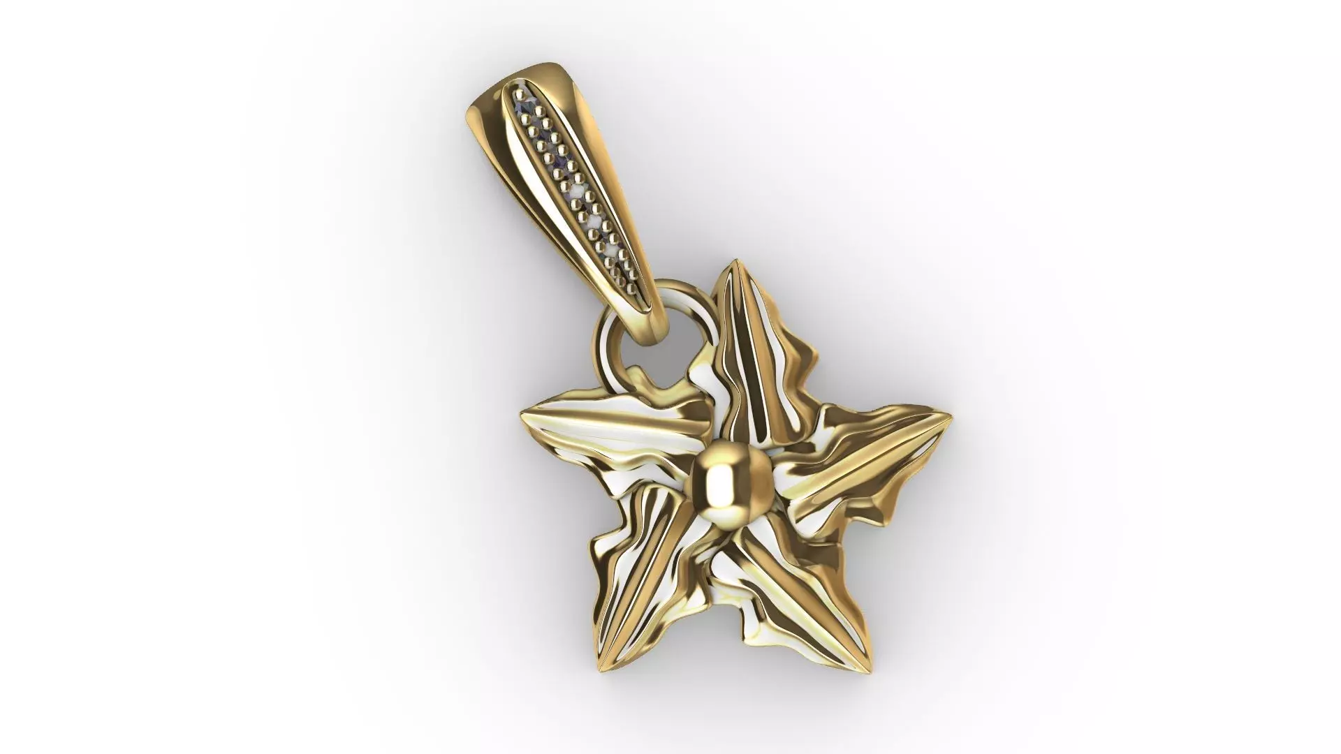 LEAF PENDANT with diamond bail STL VERIFIED 3D print model_0
