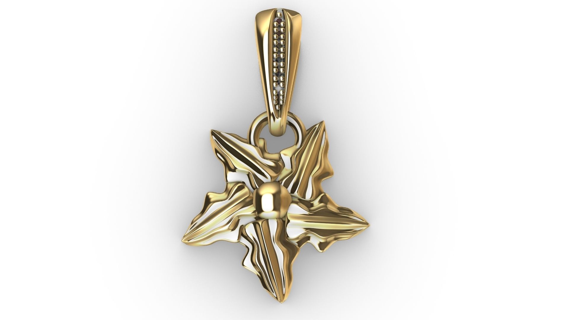 LEAF PENDANT with diamond bail STL VERIFIED 3D print model_2