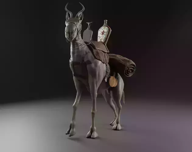 The Tiaman donkey Low-poly 3D model