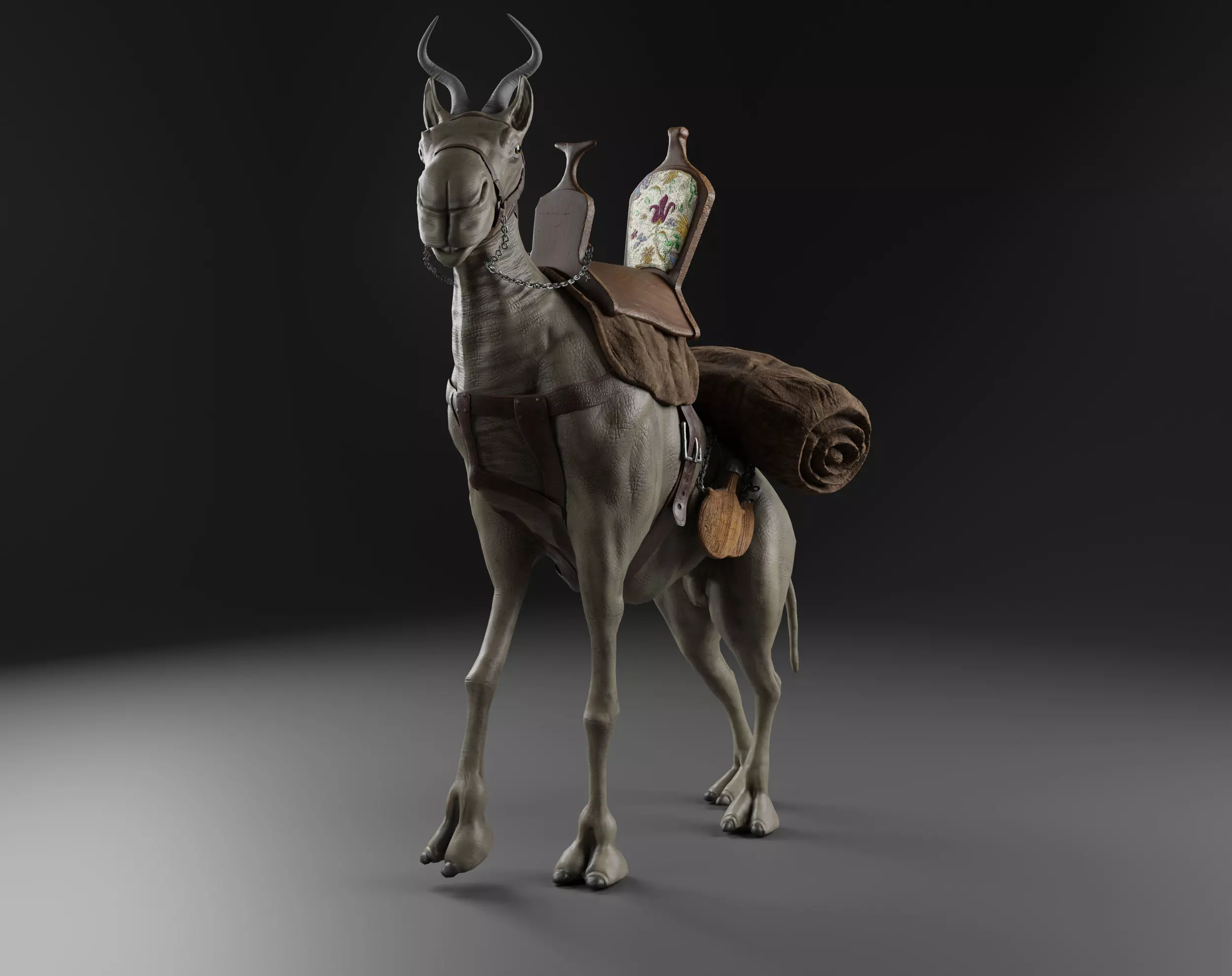 The Tiaman donkey Low-poly 3D model