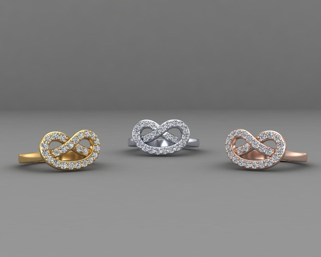 Knot set jewelry 3D print model_10