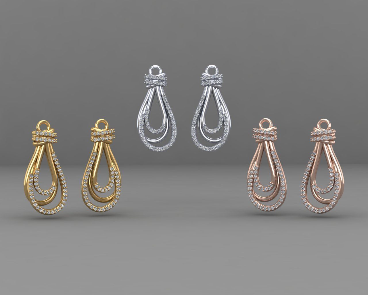 Knot set jewelry 3D print model_9