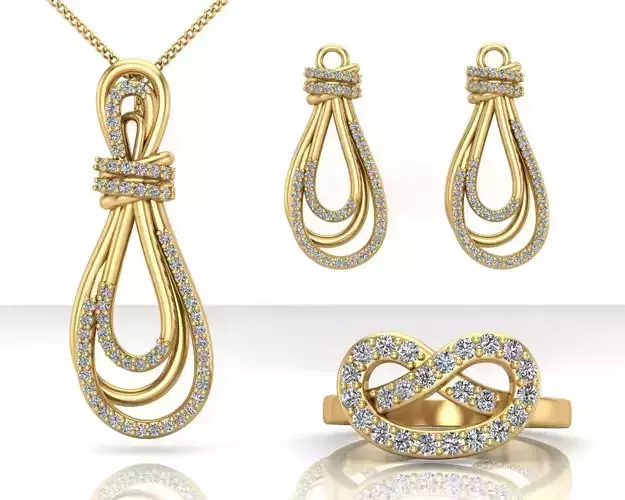 Knot set jewelry 3D print model
