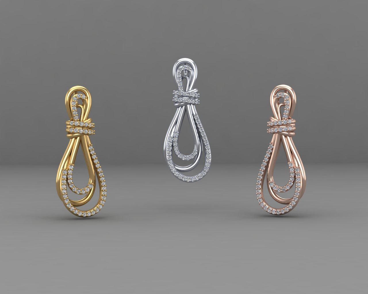 Knot set jewelry 3D print model_8