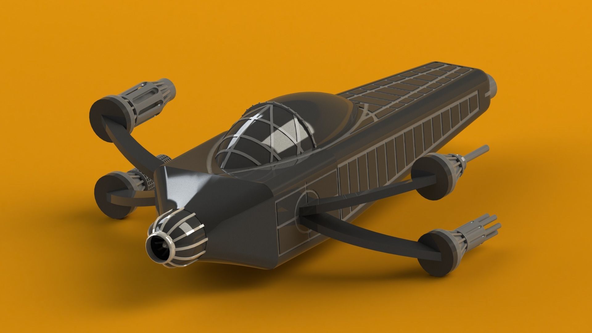 Spaceship v1 3D print model_5