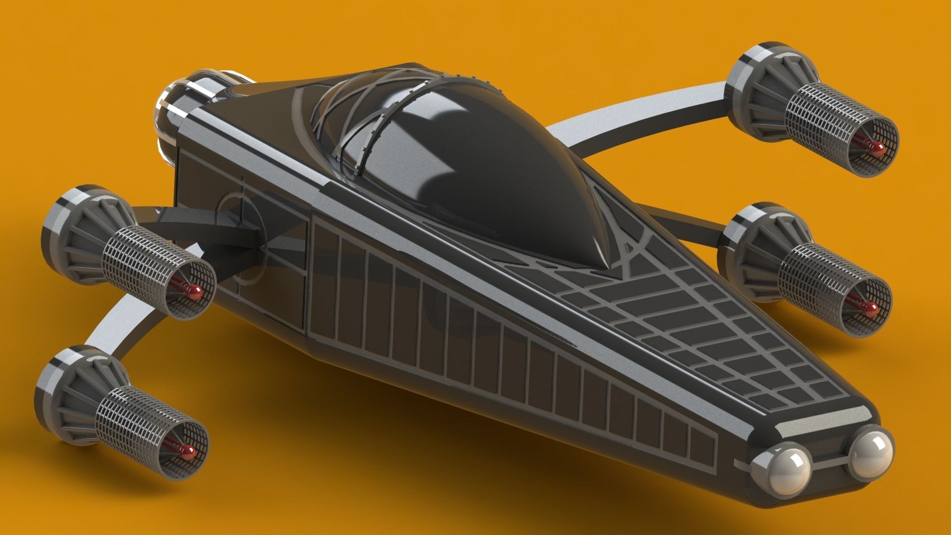 Spaceship v1 3D print model_24