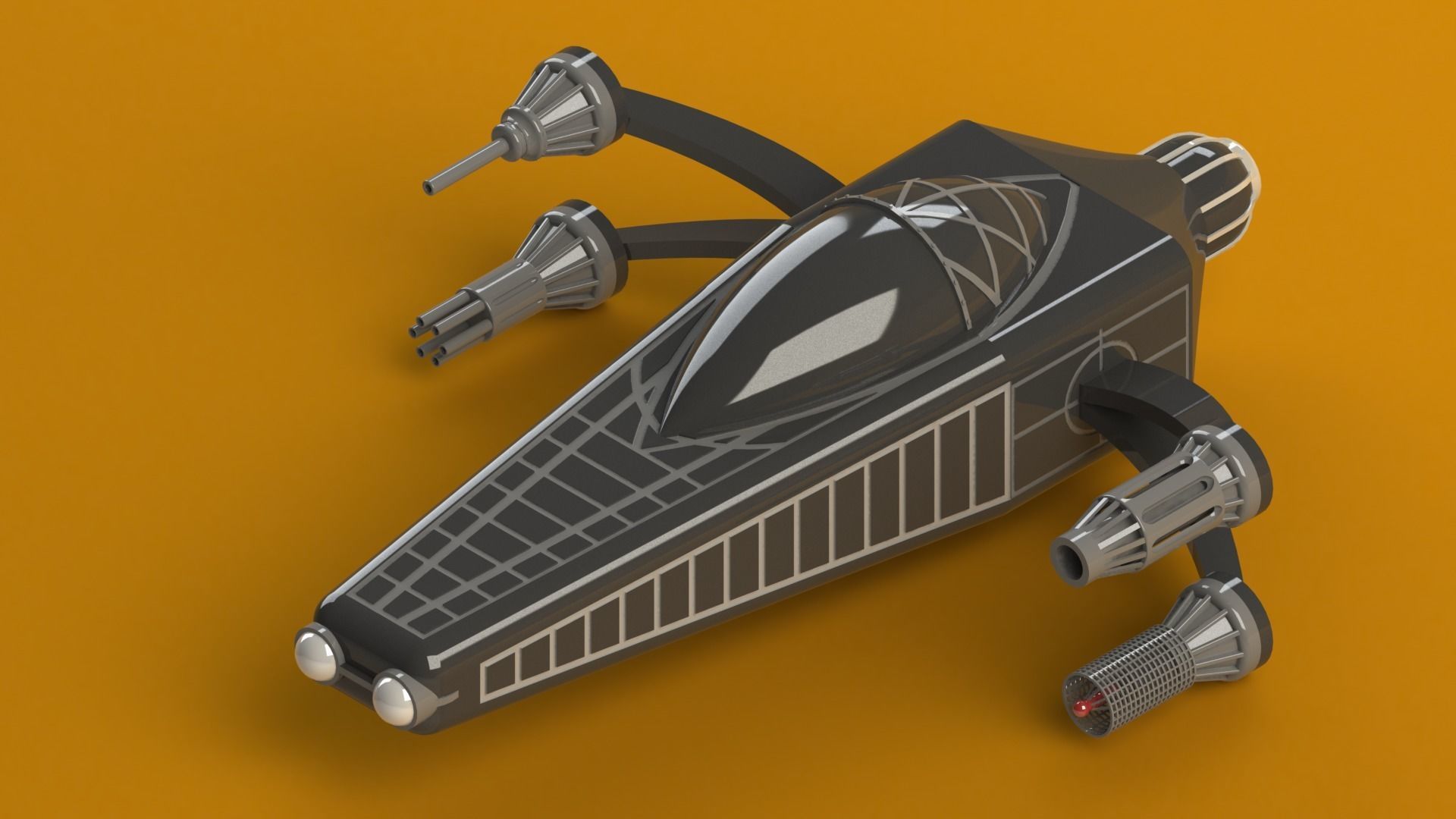 Spaceship v1 3D print model_2