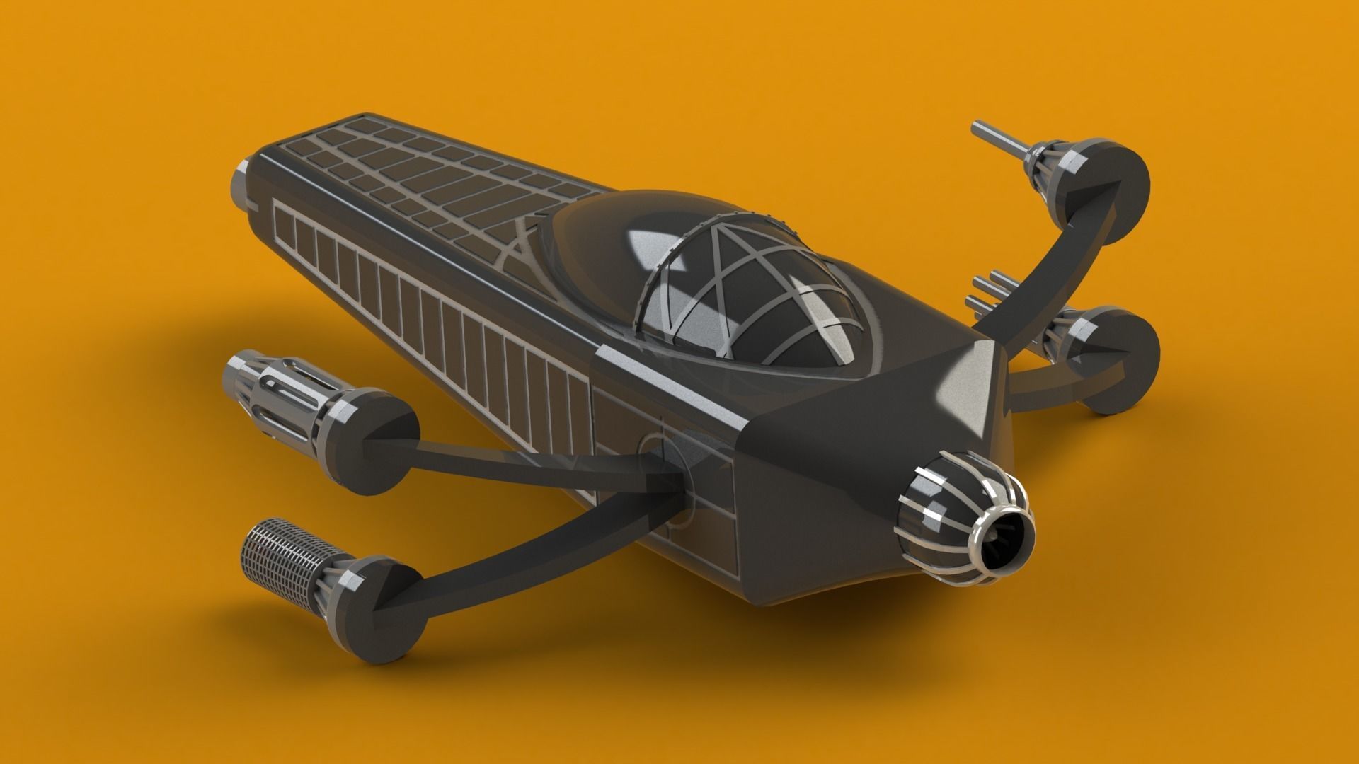 Spaceship v1 3D print model_9