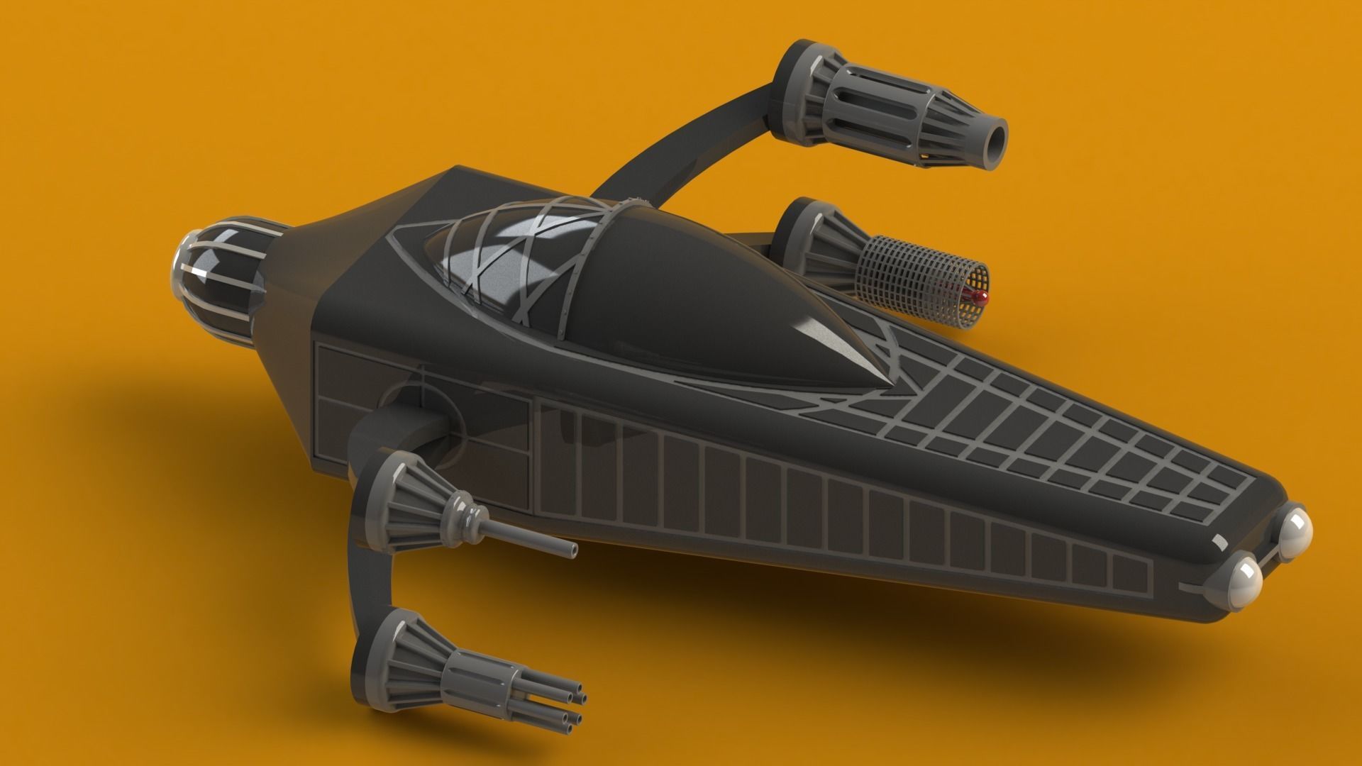 Spaceship v1 3D print model_3