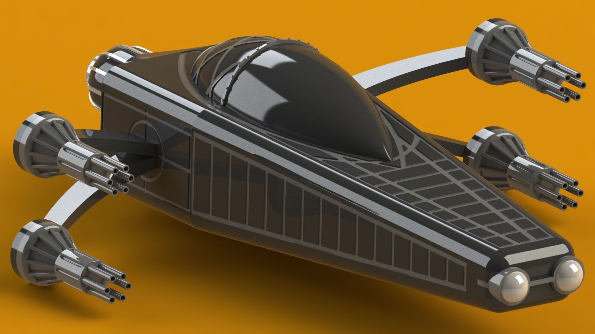 Spaceship v1 3D print model_22