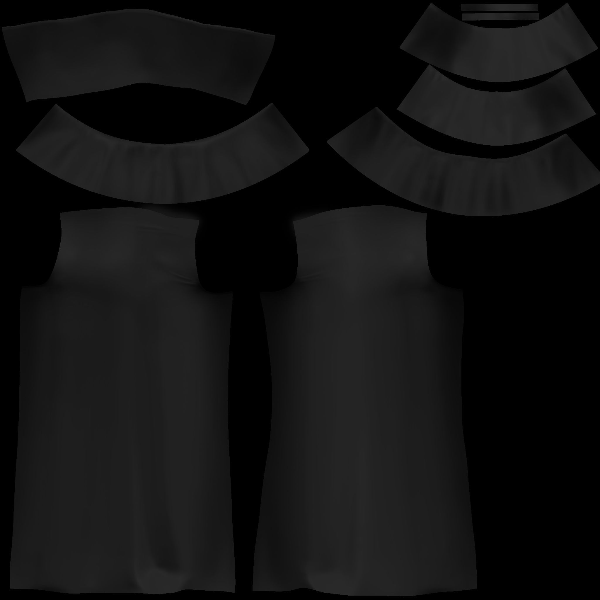 Strapless Ruffled Jumpsuit with Sleeves Low-poly 3D model_13