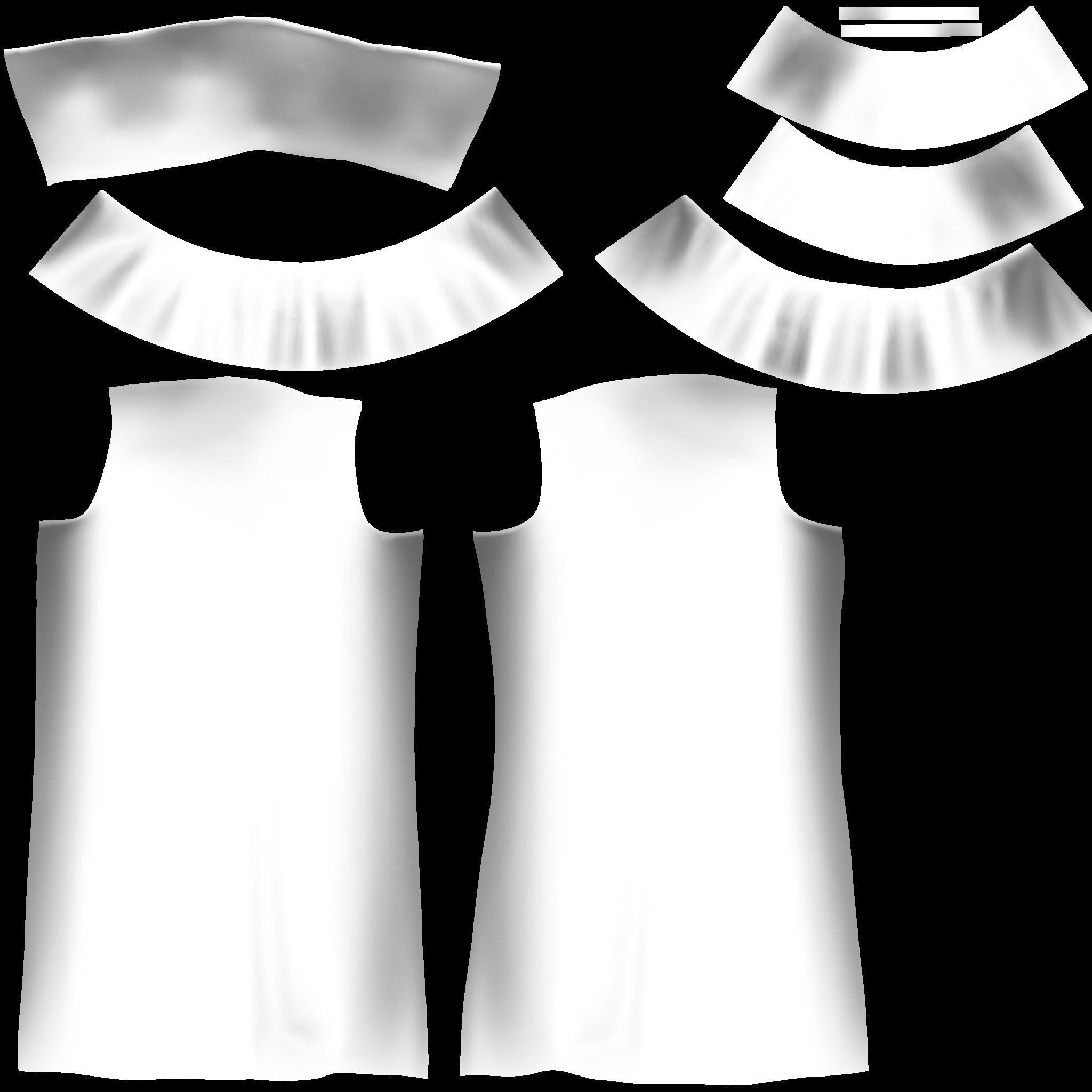 Strapless Ruffled Jumpsuit with Sleeves Low-poly 3D model_14