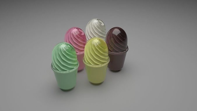 Cup of Ice Creams 3D model
