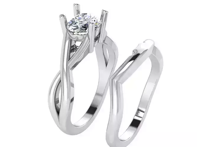 Round Cut Twisted Ring With Band 1697