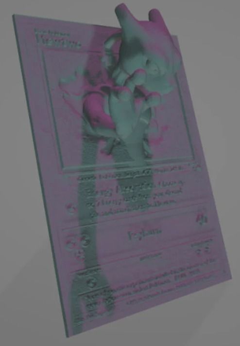 Mewtwo  3D 4D Card Custom 3D Printing File Pokemon New Card 3D print model_3