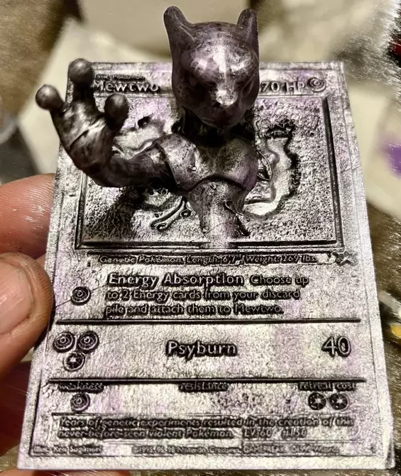 Mewtwo  3D 4D Card Custom 3D Printing File Pokemon New Card 3D print model_0