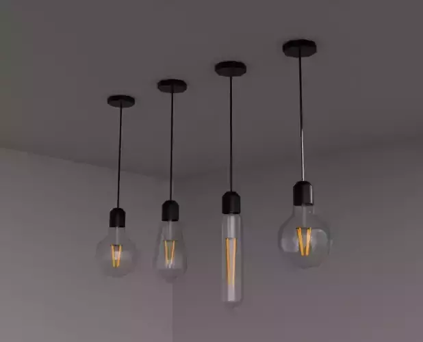 Low poly light bulb - Game-Ready Lamp Model 3D model