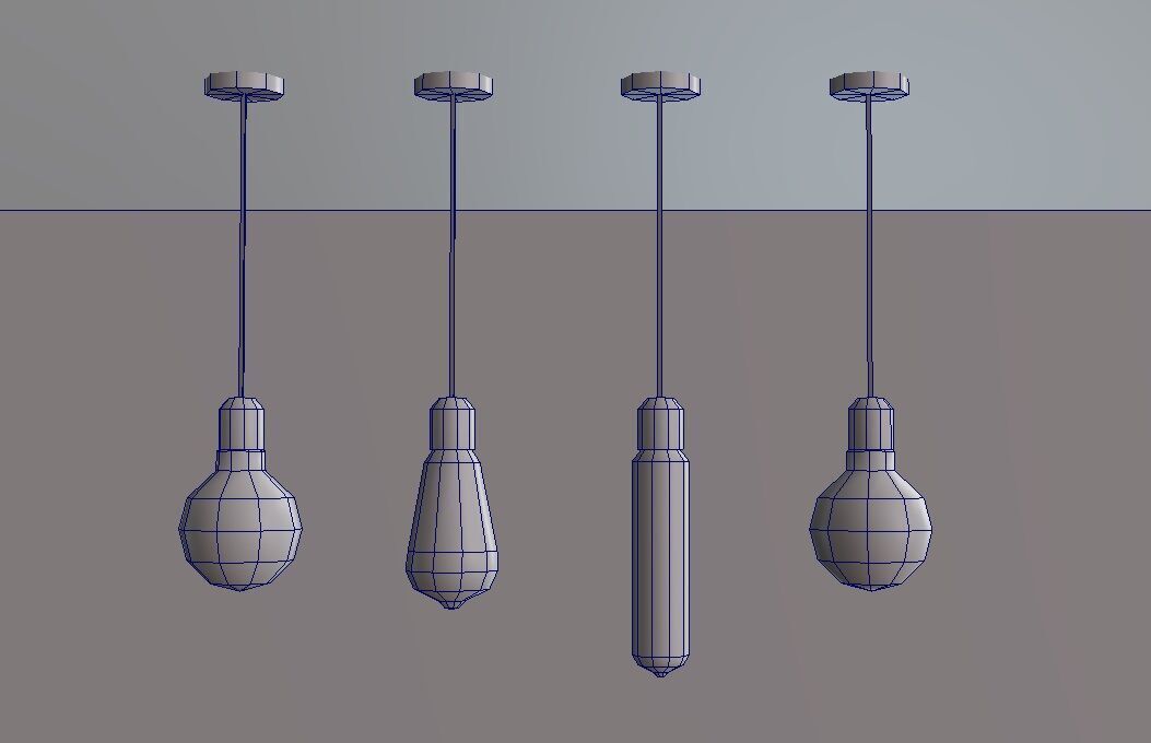 Low poly light bulb - Game-Ready Lamp Model 3D model_4