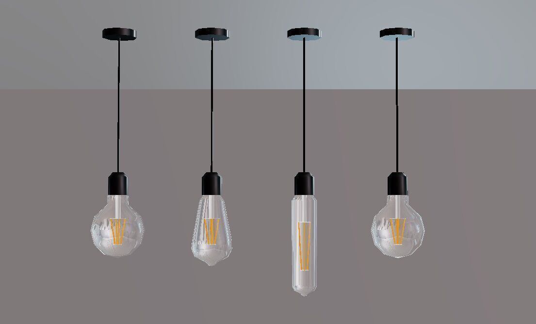 Low poly light bulb - Game-Ready Lamp Model 3D model_2