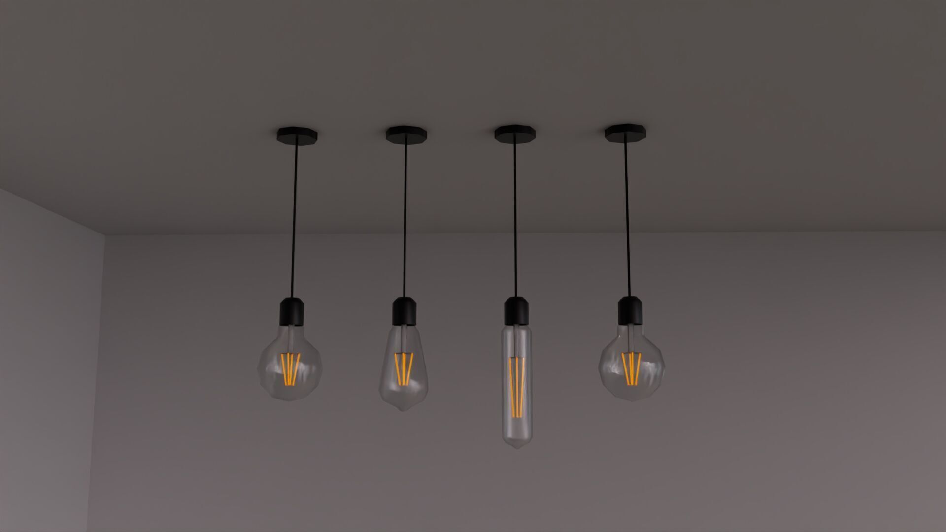 Low poly light bulb - Game-Ready Lamp Model 3D model_1