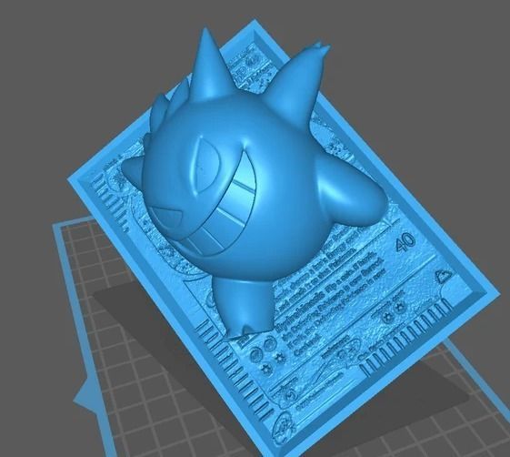 Gengar 3D 4D Card - Custom 3D Printing File Pokemon New Card 3D print model_2