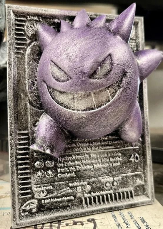 Gengar 3D 4D Card - Custom 3D Printing File Pokemon New Card 3D print model_1