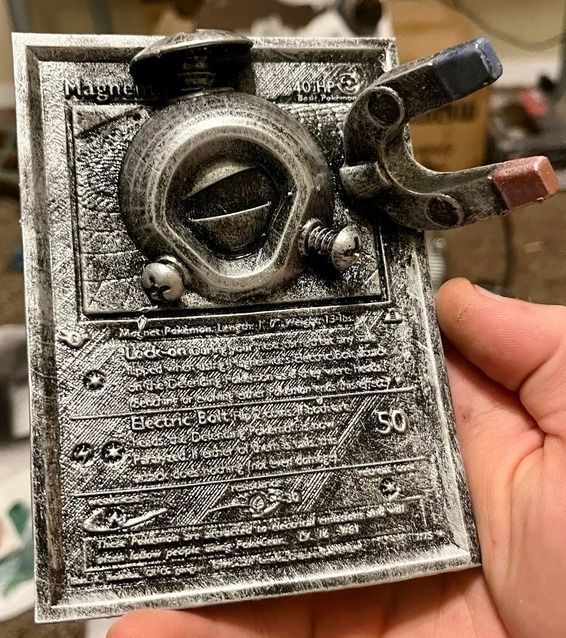 Magnemite 3D 4D Card - Custom 3D Printing File Pokemon New Card 3D print model_2