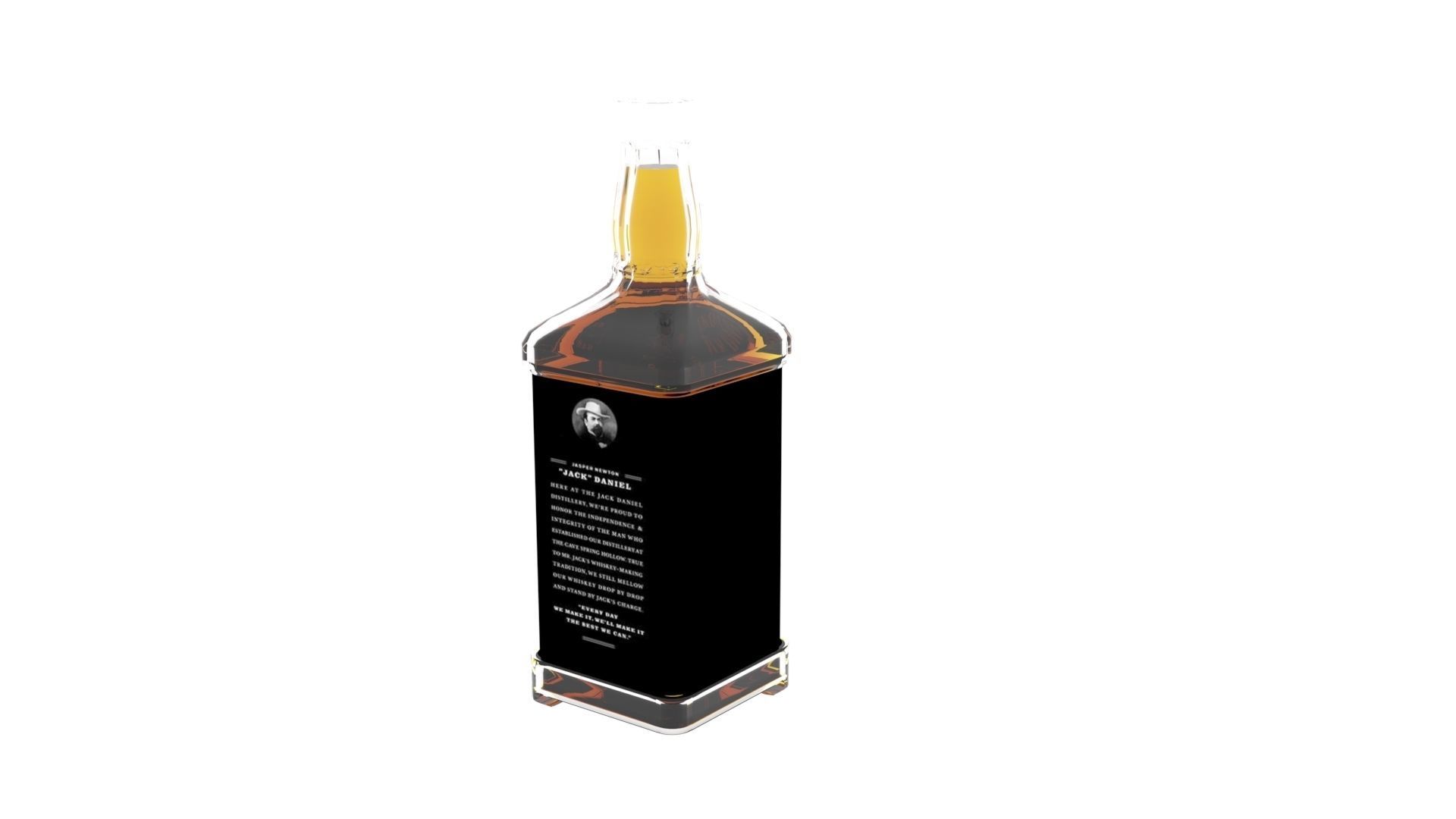 Jack Daniels Whiskey Bottle 3D model_7