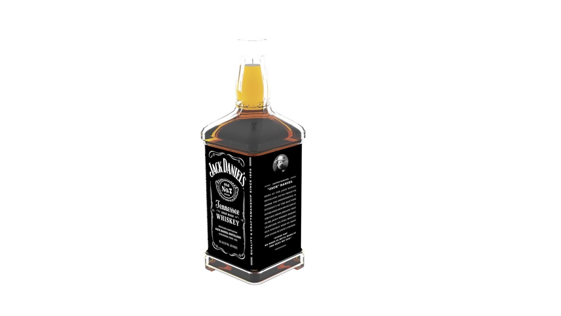 Jack Daniels Whiskey Bottle 3D model_6